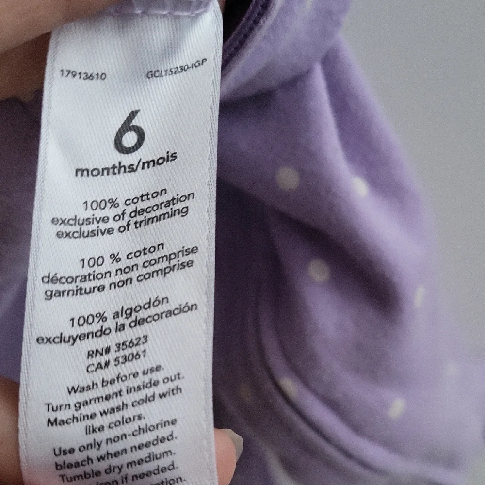 6m Carter's Lavender Baby Footie with Floral Accents